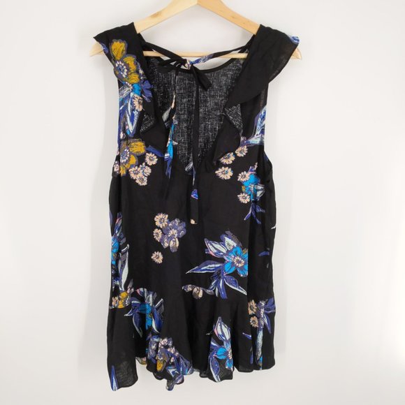 Free People Black Summer Tulum Linen Blend Tunic - Picture 5 of 7